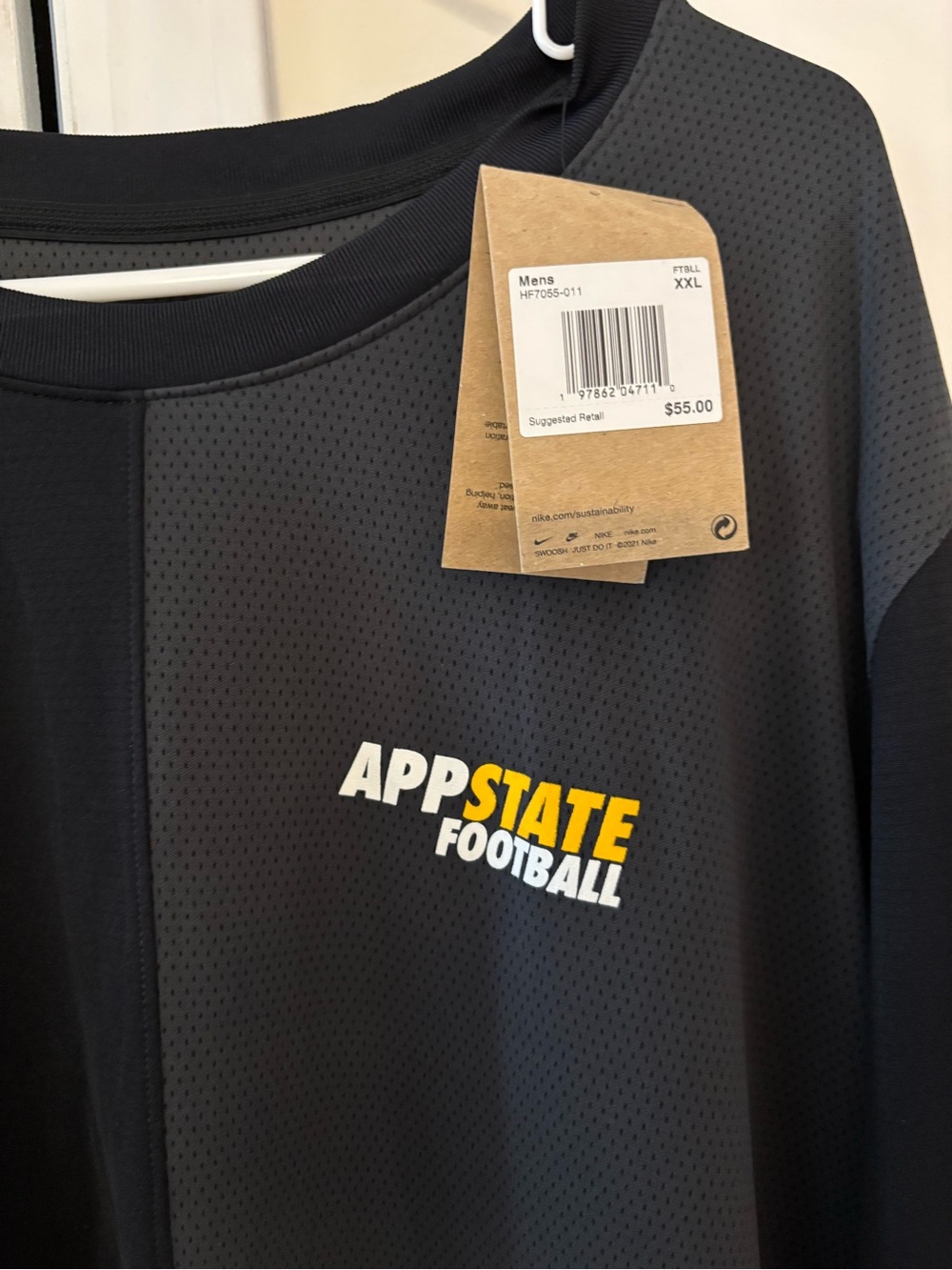 Nike App State Football Long Sleeve Pullover - Black & Yellow Accent